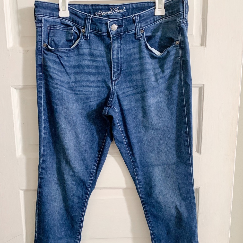 Medium wash high-waisted skinny jeans